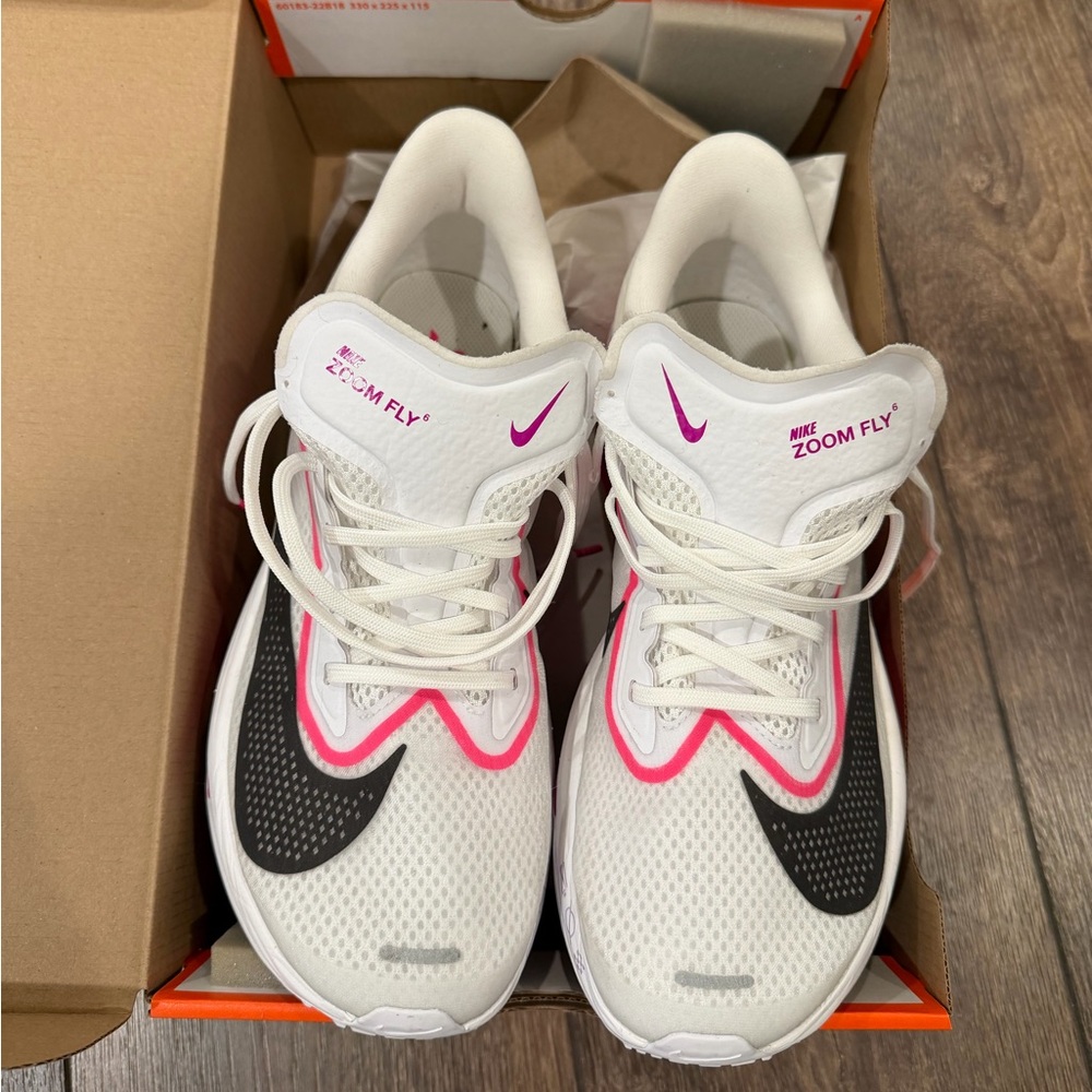 Nike Zoom Fly Women's White Black Pink Running Shoes